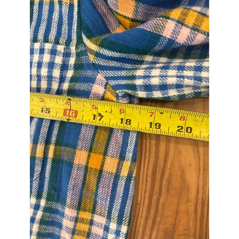 L.L. Bean‎ Signature Flannel Shirt Men's Small Plaid Blue Heritage Button Up - Picture 4 of 6